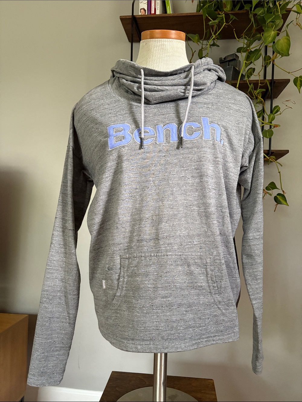 Bench Gray Hoodie with Light Blue Logo